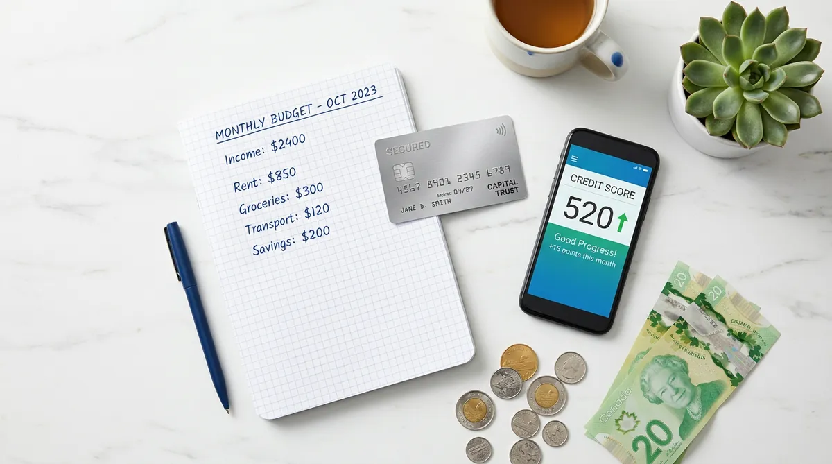 rebuilding credit after consumer proposal in Canada with secured credit card and budget