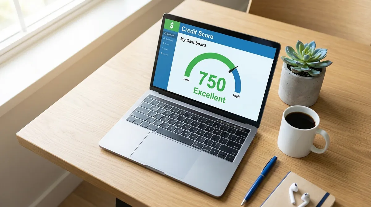 free credit score dashboard on laptop screen in Canada