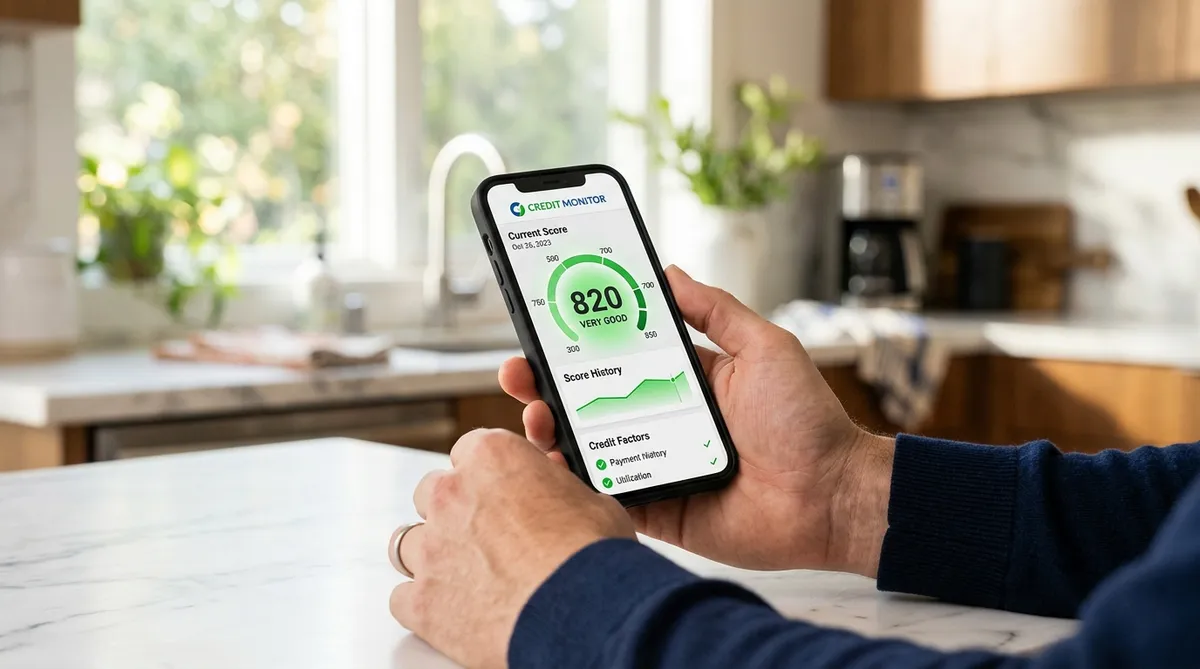 checking free credit score on smartphone app in Canada