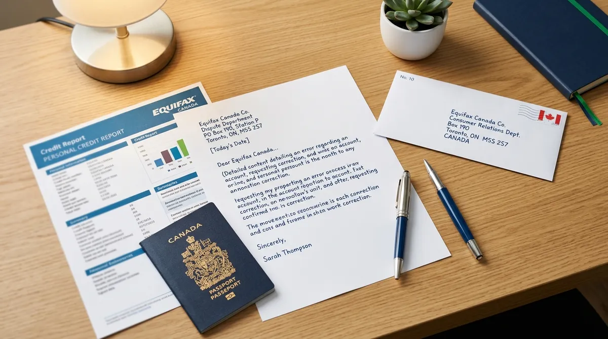 credit report dispute letter and documents for removing hard inquiry in Canada