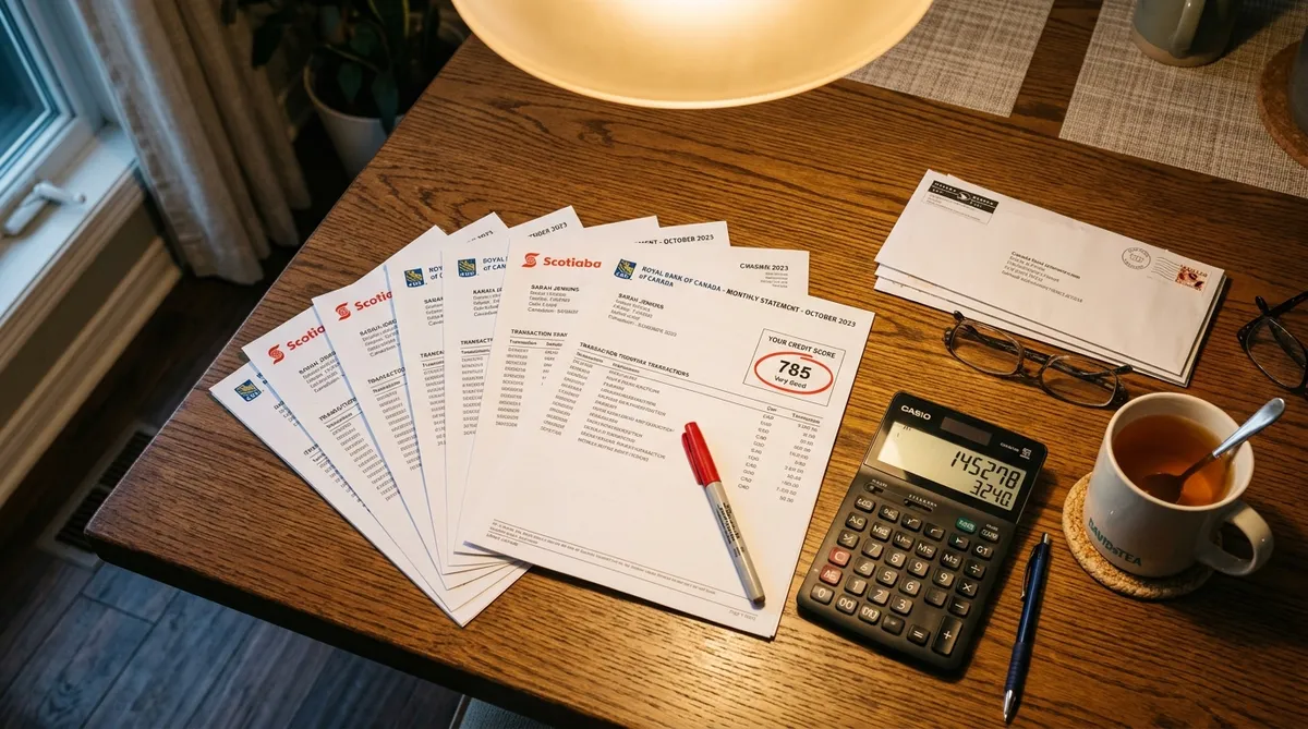 reviewing monthly credit score statements and KOHO credit builder costs in Canada